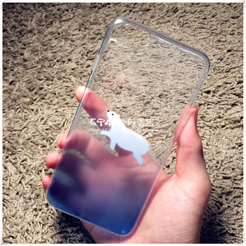 日本海洋北极熊海豹狮iphone6S渐变手机壳I6plus透明超薄全包软壳