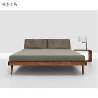 1.5米纯实木床1.8米北欧橡木床皮软靠背卧室胡桃木床可定制_250x250.jpg