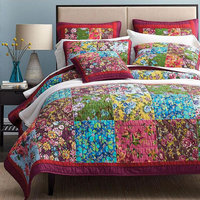简约现代三件套绗缝被床盖套件活性印染艺术花卉纯棉新品手工被_250x250.jpg